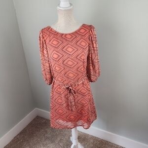 TRAC WOMEN'S BELTED WAIST COLD SHOULDER LINED DRESS SIZE SMALL